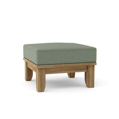 Anderson Teak Luxe Ottoman with cushioned top in one of nine designer colors, stylish footstool with fabric cushion.