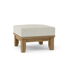 Anderson Teak Luxe Ottoman with cushion in 9 designer colors, featuring a stylish, plush footstool for modern living spaces.