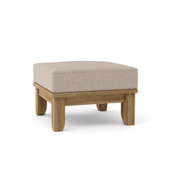 Anderson Teak Luxe Ottoman with cushion in 9 designer colors, stylish footstool featuring a plush top and elegant design.