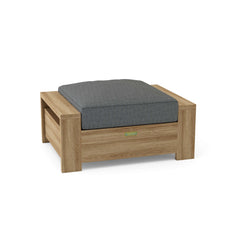 Anderson Teak Madera ottoman in 9 designer colors, showcasing a stylish wooden footstool with a modern design.