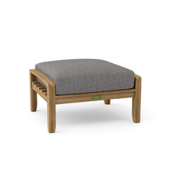 NATSEPA ottoman by Anderson Teak in 9 designer colors, showing a modern wooden footstool with a cushioned top.