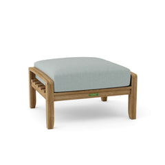NATSEPA ottoman by Anderson Teak in 9 designer colors, showcasing a sleek modern footstool with wooden legs and plush cushioned top.
