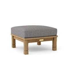 Southbay Deep Seating Ottoman by Anderson Teak in cast pomegranate, outdoor teak footstool with designer color options.