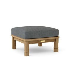 SouthBay Deep Seating Ottoman by Anderson Teak in cast pomegranate color, outdoor teak footstool with modern design and 9 color options.