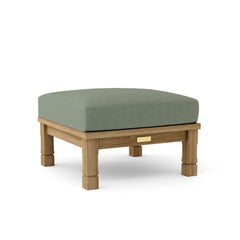 SouthBay deep seating ottoman by Anderson Teak in cast pomegranate, featuring a luxurious teak design and available in 9 designer colors.