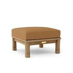 SouthBay deep seating ottoman by Anderson Teak in cast pomegranate, featuring a stylish outdoor teak design with multiple color options.