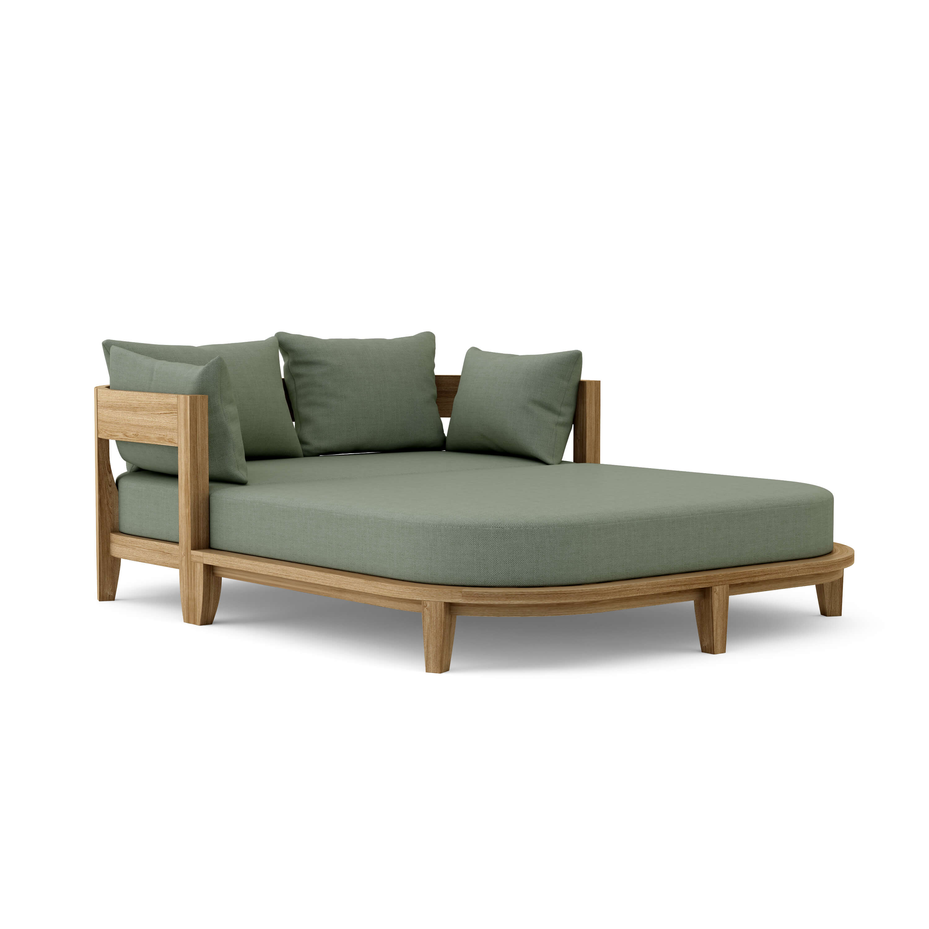 Outdoor Coronado Daybed by Anderson Teak in nine designer colors, featuring a stylish and comfortable outdoor lounging design.