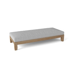 Luxury Anderson Teak outdoor daybed in cast pomegranate, 72 inches, featuring designer colors and A-grade teak wood for garden lounging.