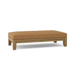 Anderson Teak Riviera 60-inch outdoor daybed in cast pomegranate, featuring designer color options for garden lounge comfort.