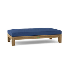 Anderson Teak Riviera 60-inch outdoor daybed in cast pomegranate finish with plush cushions for garden lounging.