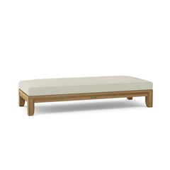 Anderson Teak 72-inch outdoor daybed with cast pomegranate finish, featuring teak wood and available in nine designer colors.