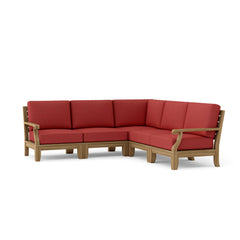 Anderson Teak Riviera Teak Wood Outdoor Sofa Set with deep seating, 9 designer colors, perfect for garden lounge patio.