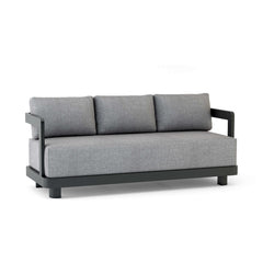 Outdoor Granada Aluminum Sofa by Anderson Teak in 9 designer colors, featuring a modern aluminum frame and comfortable cushions.