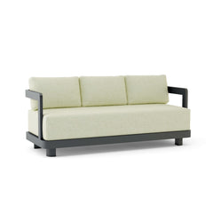 Outdoor Granada Aluminum Sofa by Anderson Teak in 9 designer colors, featuring sleek aluminum frame and comfortable cushions.