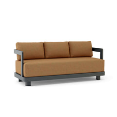 Anderson Teak Granada Aluminum outdoor patio 3-seater sofa in navy canvas, perfect for garden lounge with 9 designer colors.