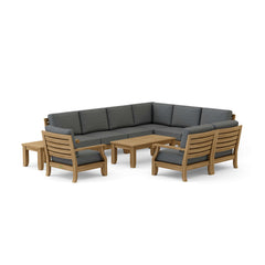 Anderson Teak Riviera Teak Wood Outdoor Sofa Set with deep seating, designed for garden lounge, in one of nine designer colors.