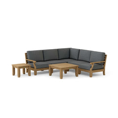Anderson Teak Riviera Teak Wood Outdoor Sofa Set with deep seating, in mist color, designed for garden lounge and outdoor patio.