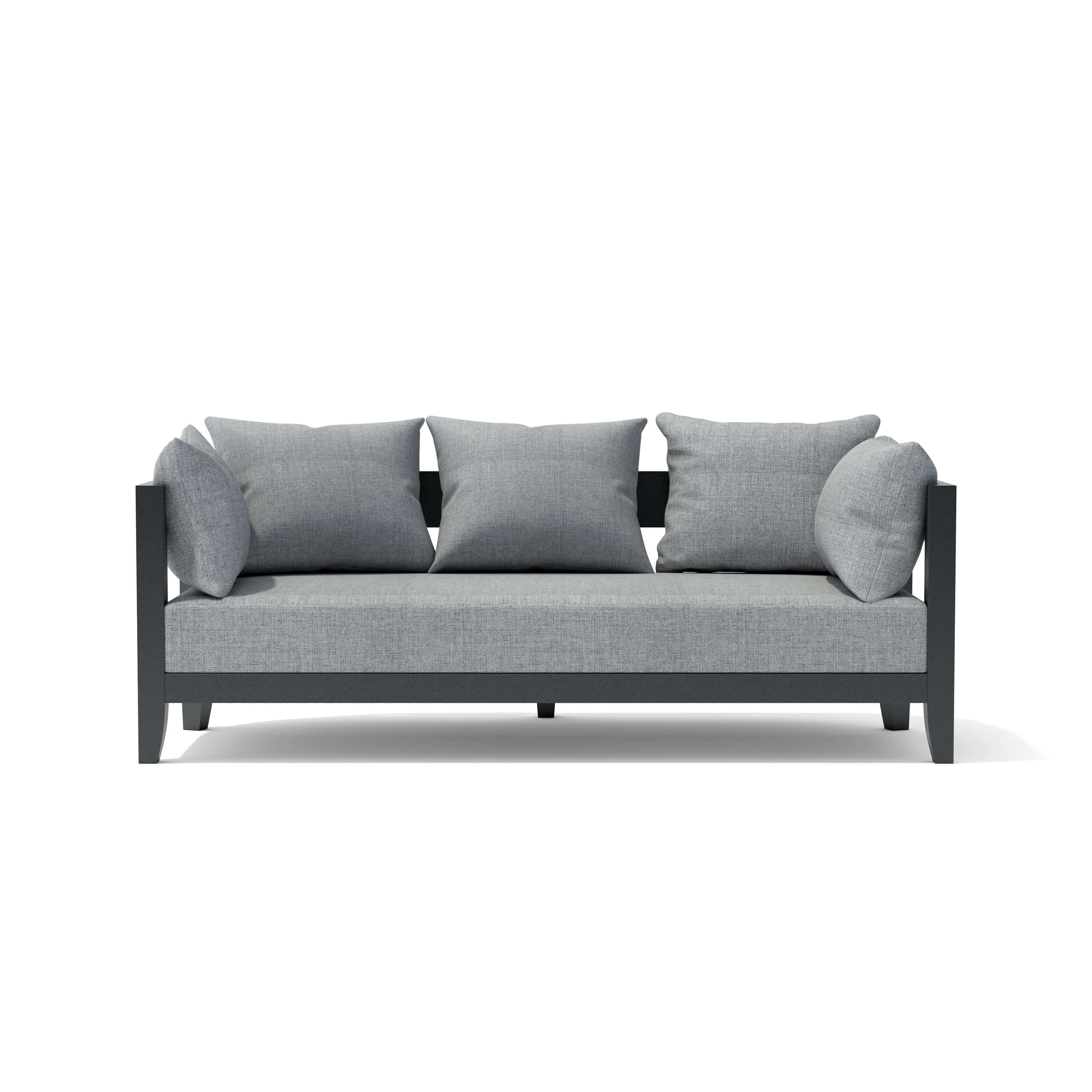 Outdoor aluminum sofa from Anderson Teak in Coronado style, featuring sleek design and available in nine designer colors.