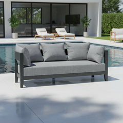 Outdoor CORONADO Aluminum Sofa by Anderson Teak in 9 designer colors, featuring sleek aluminum frame and comfortable cushions.