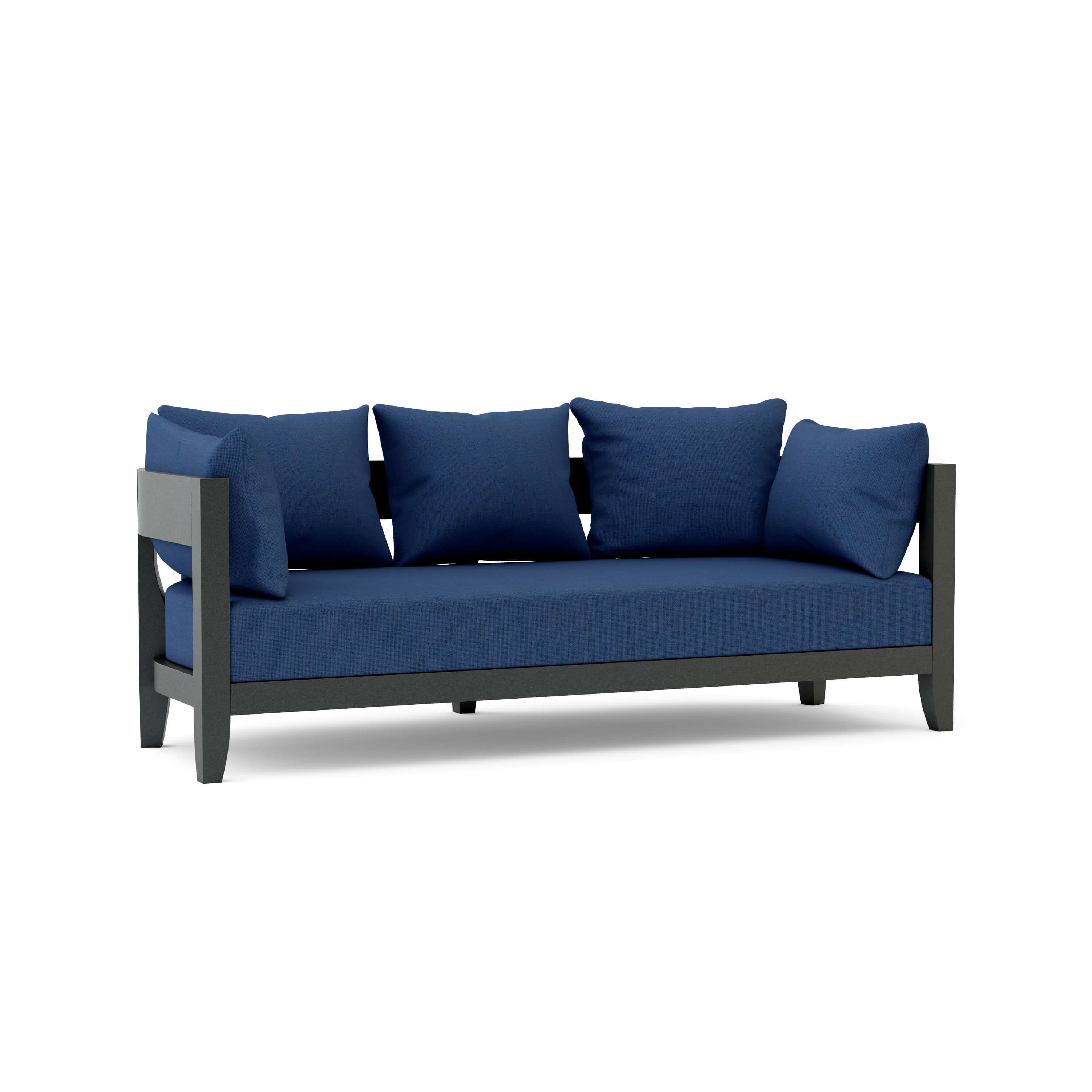 Coronado aluminum outdoor sofa by Anderson Teak in 9 designer colors, featuring sleek modern design and comfortable seating.