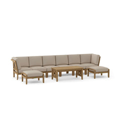 Anderson Teak NATSEPA modular outdoor sofa set in pomegranate with deep seating and 9 designer color options for garden lounge.