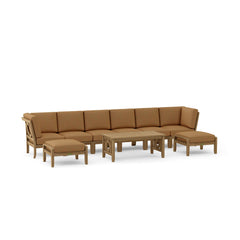 Anderson Teak NATSEPA Modular Deep Seating Outdoor Sofa Set in Pomegranate with nine designer color options.