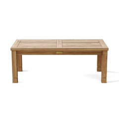 Southbay teak outdoor sofa set by Anderson Teak with deep seating, in pomegranate color, designed for garden lounge relaxation.
