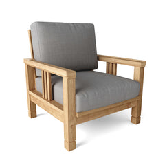 Anderson Teak Southbay outdoor sofa set in deep seating with cushions, available in 9 designer colors for garden lounge comfort.