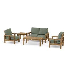Southbay Teak Outdoor Sofa by Anderson Teak in Pomegranate, deep seating with stylish cushions for garden lounge comfort.