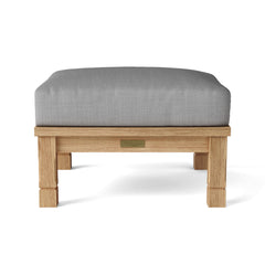 Southbay Teak Wood outdoor sofa set by Anderson Teak featuring deep seating in vibrant pomegranate color for garden lounge.