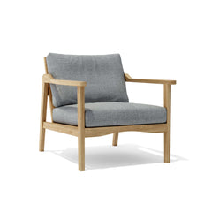 Anderson Teak Amalfi outdoor deep seating set with 2 armchairs and table in vibrant pomegranate color for garden lounge.