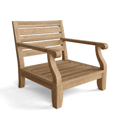 Outdoor Anderson Teak Riviera SET-65 modular teak wood deep seating sofa in cast pomegranate, featuring stylish design and nine color options.