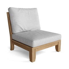 Anderson Teak Riviera Teak Wood Outdoor Sofa set in cast pomegranate, 9 designer colors, deep seating for garden lounge.