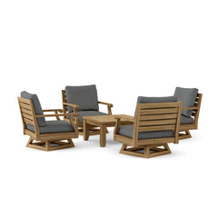 Anderson Teak Riviera outdoor sofa set with deep seating, modular design, in cast pomegranate color, perfect for garden lounge.