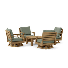 Outdoor Anderson Teak Riviera teak wood deep seating outdoor sofa set in cast pomegranate with modular design and nine designer colors.