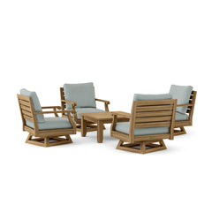 Outdoor Anderson Teak Riviera deep seating outdoor sofa set in cast pomegranate, modular design with multiple designer color options.