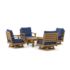 Anderson Teak Riviera outdoor sofa set in deep seating with modular design, in vibrant pomegranate color for garden lounge.