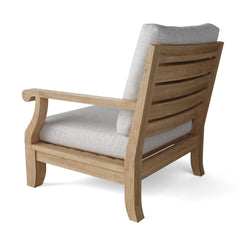 Outdoor Anderson Teak Riviera teak wood sectional sofa in sage with deep seating for garden lounge, part of the SET-95 collection.