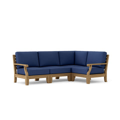 Anderson Teak Riviera Teak Wood Outdoor Sofa set in sage with deep seating, part of the 9-color designer outdoor patio sectional collection.