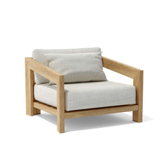 Anderson Teak Smyrna outdoor sofa set with deep teak wood seating, stylish cushions, and modern design for garden lounge comfort.
