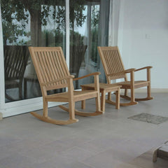 Anderson Teak SET-04 rocking chair set with nine designer color options, featuring stylish wooden rocking chairs.