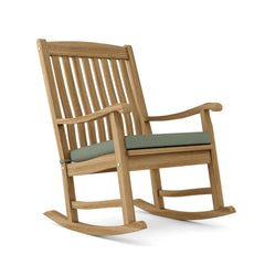 IPANEMA rocking armchair by Anderson Teak in 9 designer colors, featuring a stylish wooden frame and ergonomic design.