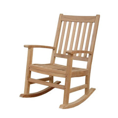 Anderson Teak Palm Beach rocking armchair made of solid teak wood in nine designer colors for outdoor patio and garden seating.