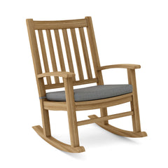 Palm Beach Rocking Armchair by Anderson Teak, A-Grade Teak outdoor rocking chair with 9 designer colors for patio and garden.