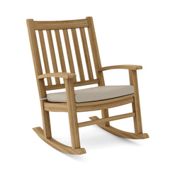 Colorful Palm Beach rocking armchair by Anderson Teak, showcasing its stylish design and smooth rocking motion.