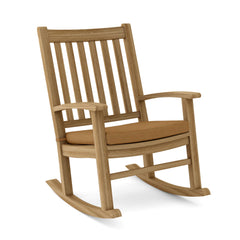 Colorful Palm Beach rocking armchair by Anderson Teak featuring a sleek design and smooth rocking motion in nine designer color options.