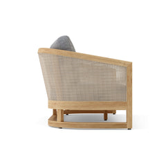 Catania deep seating sofa by Anderson Teak featuring plush cushions and available in nine designer colors for modern outdoor lounging.