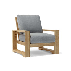 Anderson Teak Capistrano Teak Wood Outdoor Sofa Set with canvas cushions, perfect for garden lounge, in natural color.