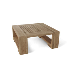 Anderson Teak Capistrano Teak Wood Sofa set for outdoor patio, natural canvas cushions, garden lounge, 9 designer colors.