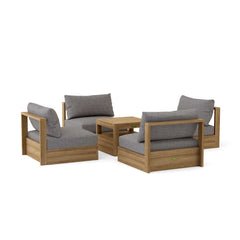 Anderson Teak Copacabana teak wood outdoor sofa set with cushions, designed for garden lounge, available in 9 colors.